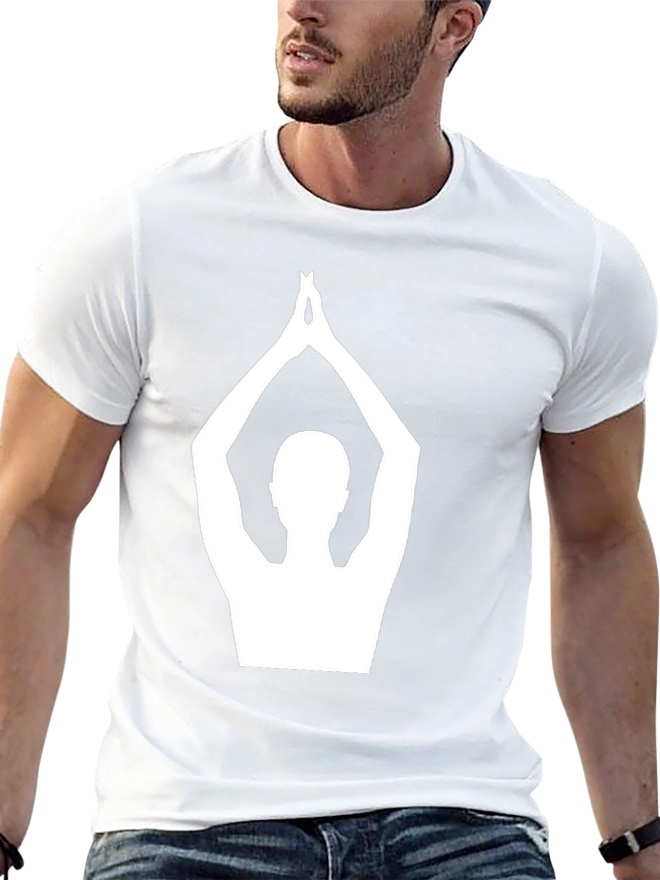 Yoga Pose Graphic Tee - Black Cotton T-Shirt