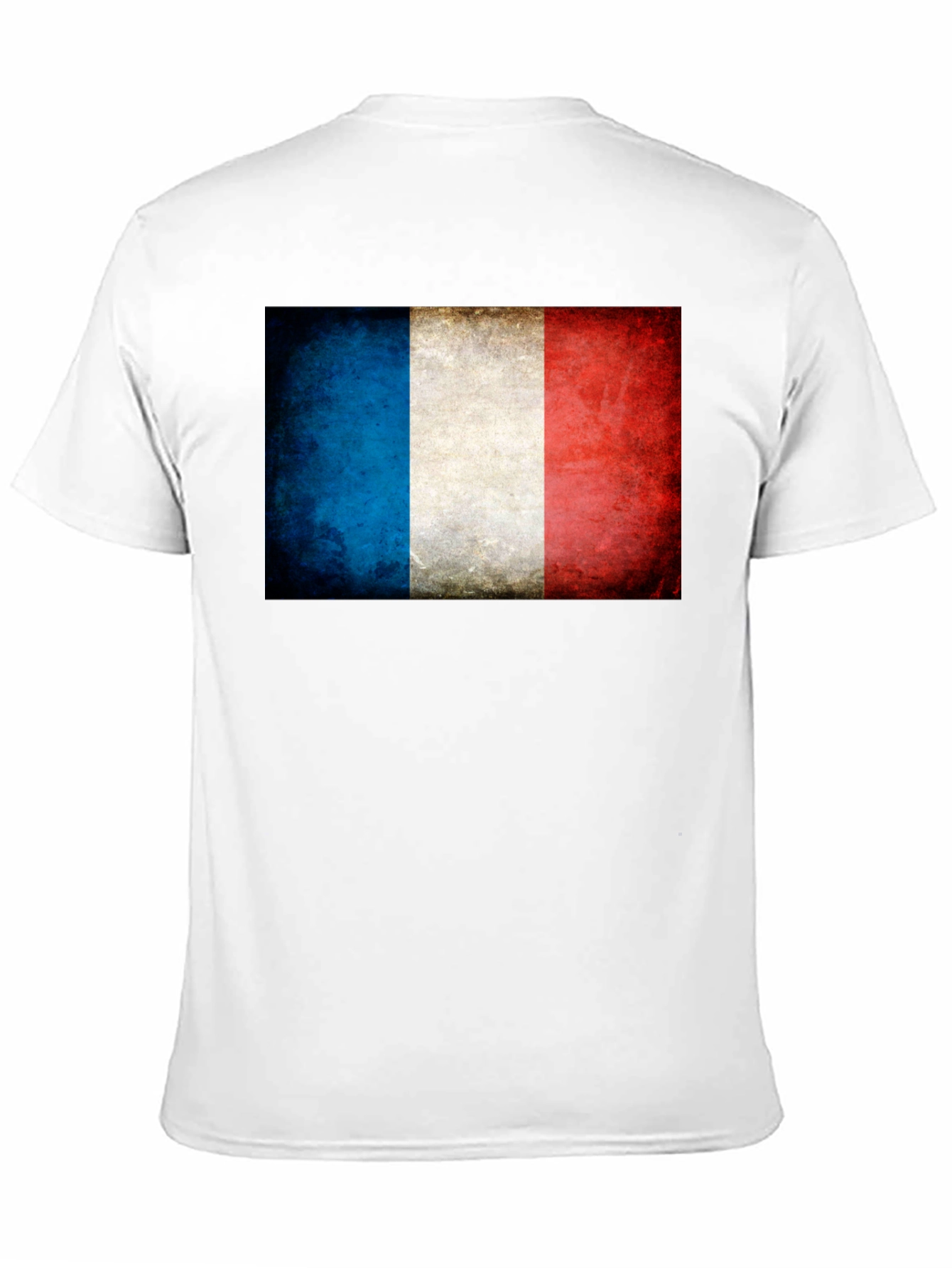 French Flag T-Shirt - Distressed Grunge Style