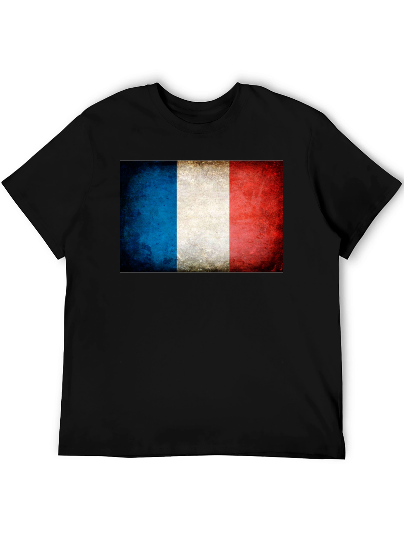 French Flag T-Shirt - Distressed Grunge Style