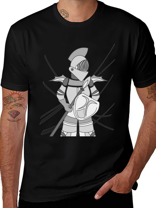 Knight Graphic Tee - Medieval Warrior Design