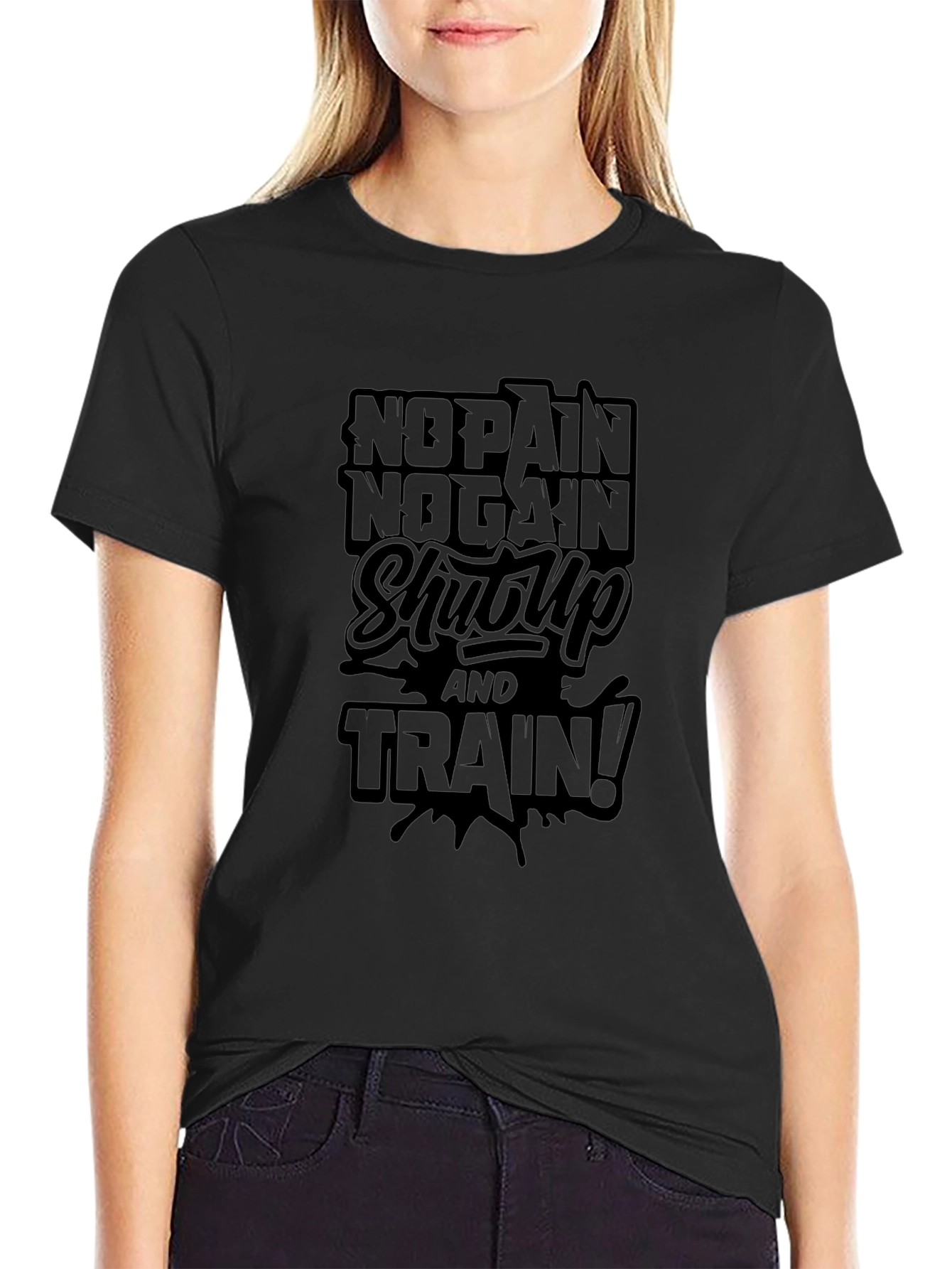 No Pain No Gain Black Graphic Tee