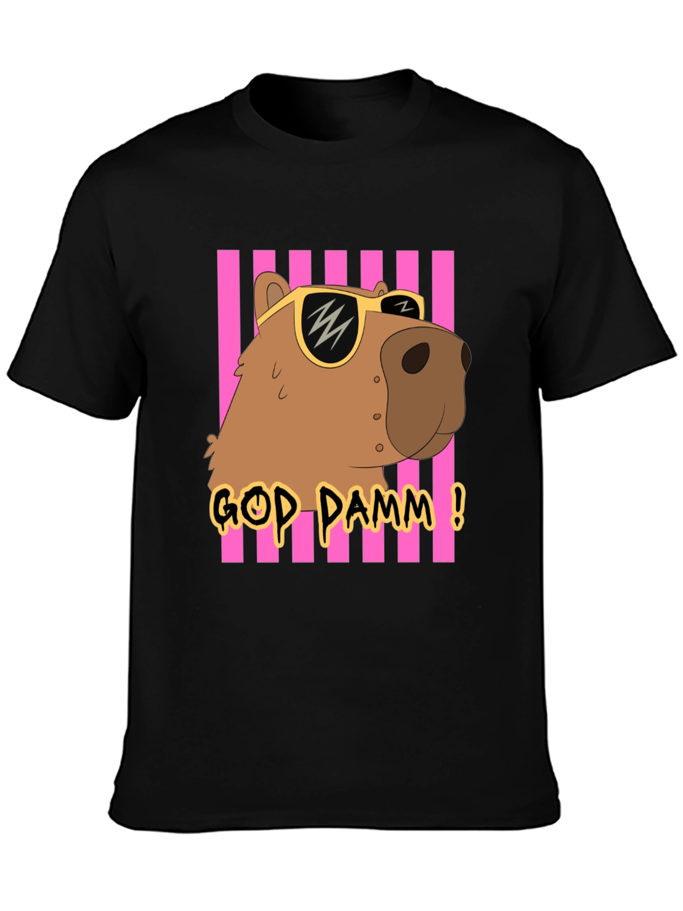 God Damm! Capybara T-Shirt - Cartoon Style
