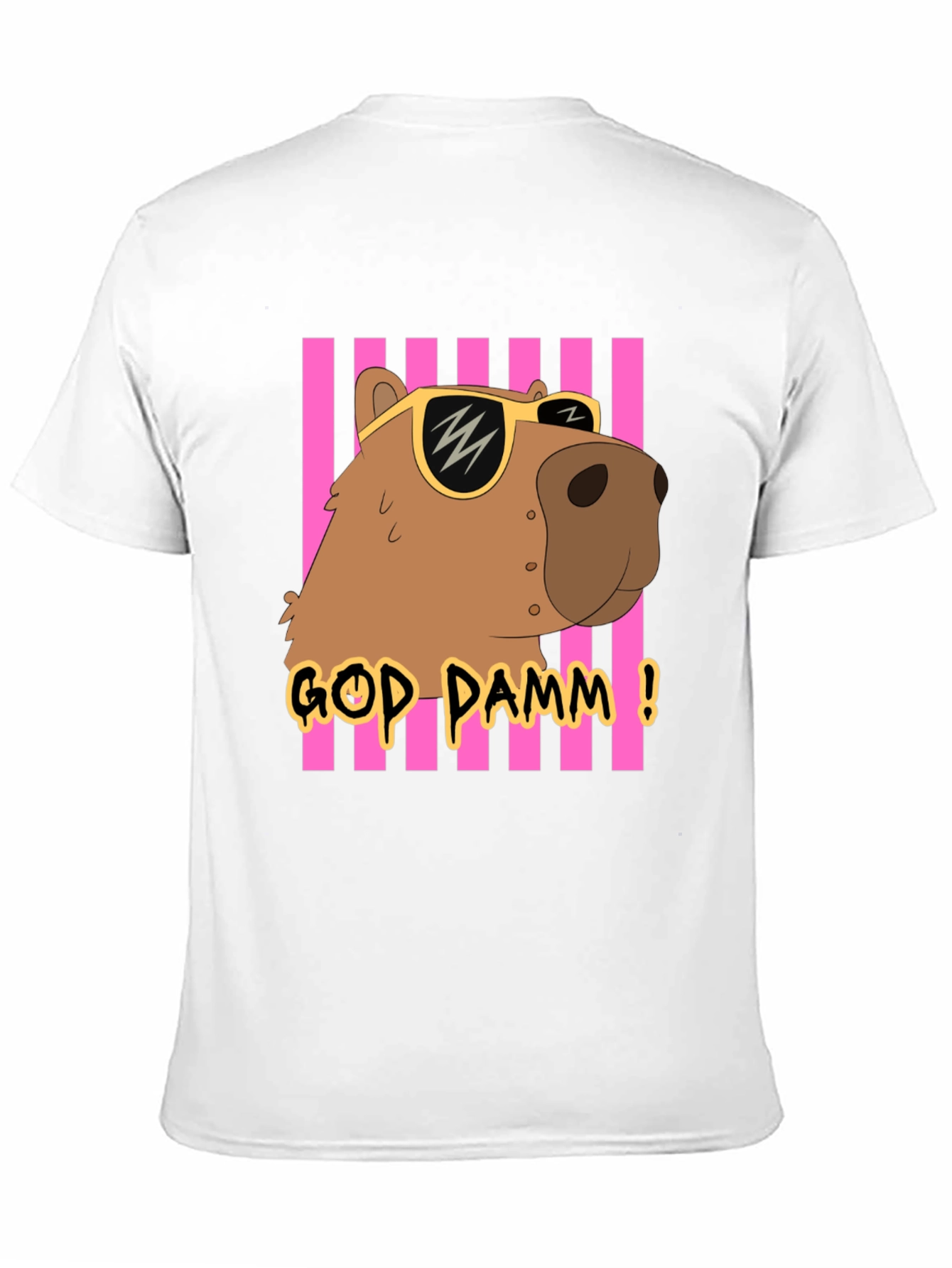 God Damm! Capybara T-Shirt - Cartoon Style