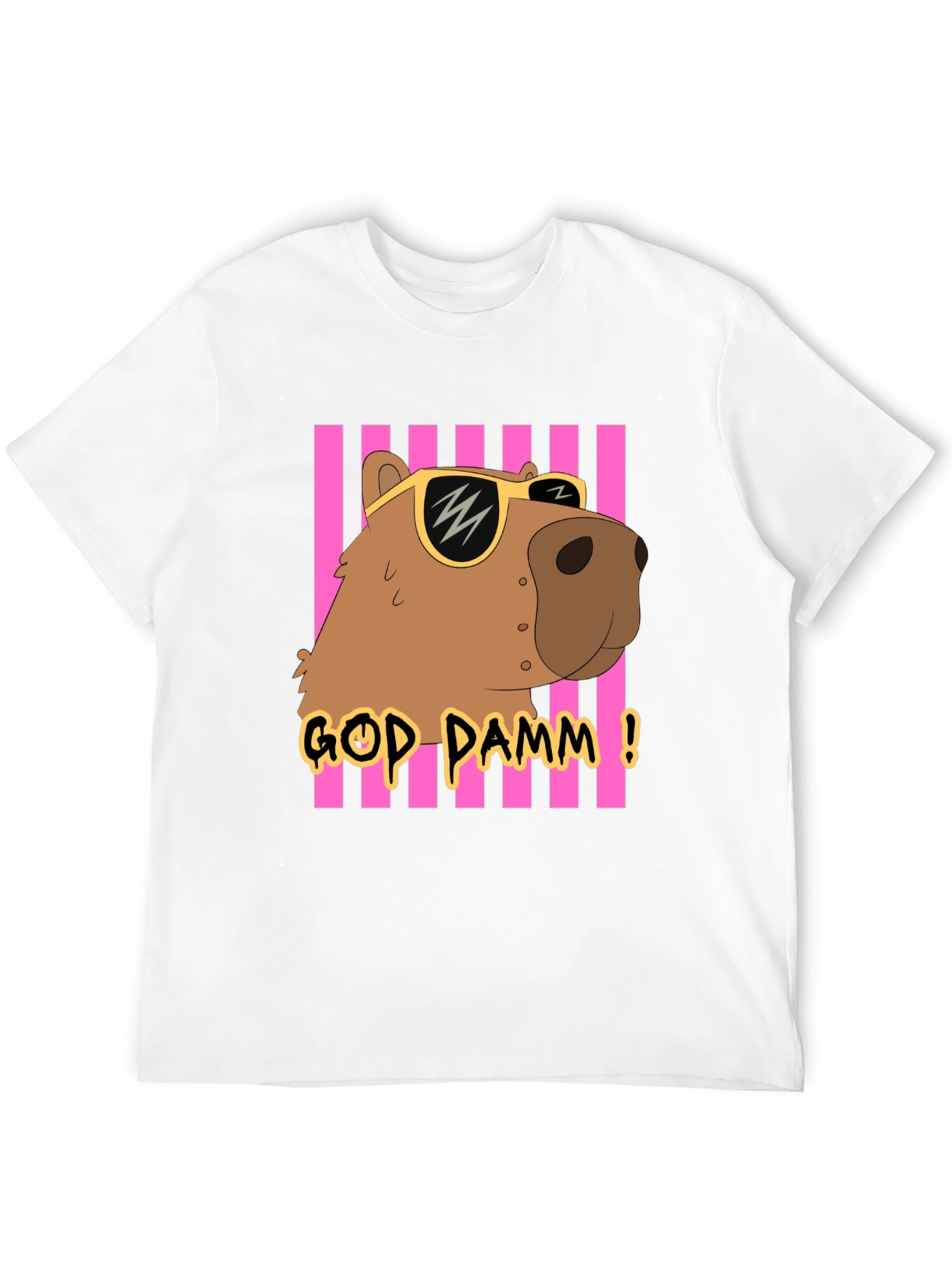 God Damm! Capybara T-Shirt - Cartoon Style