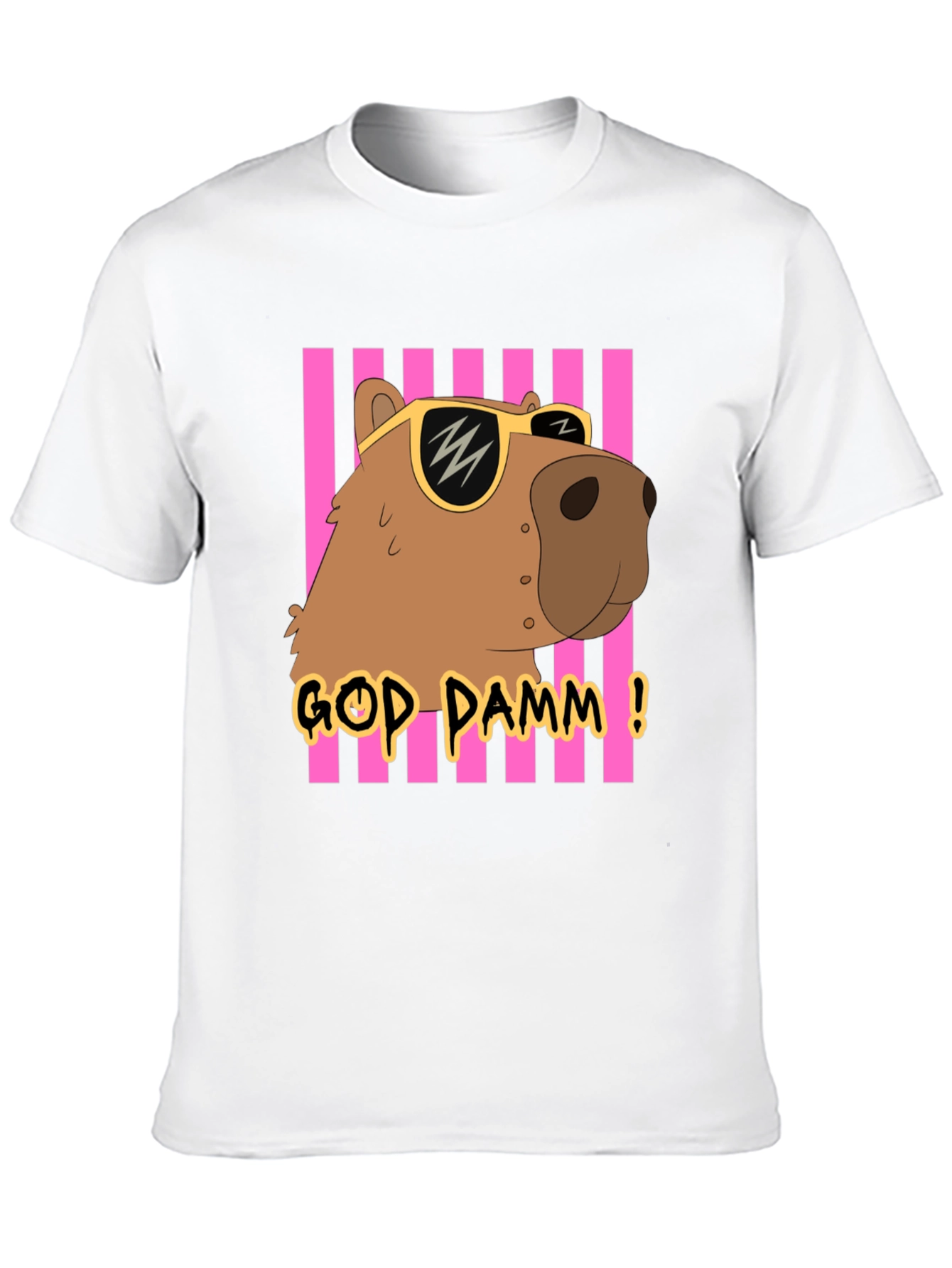 God Damm! Capybara T-Shirt - Cartoon Style