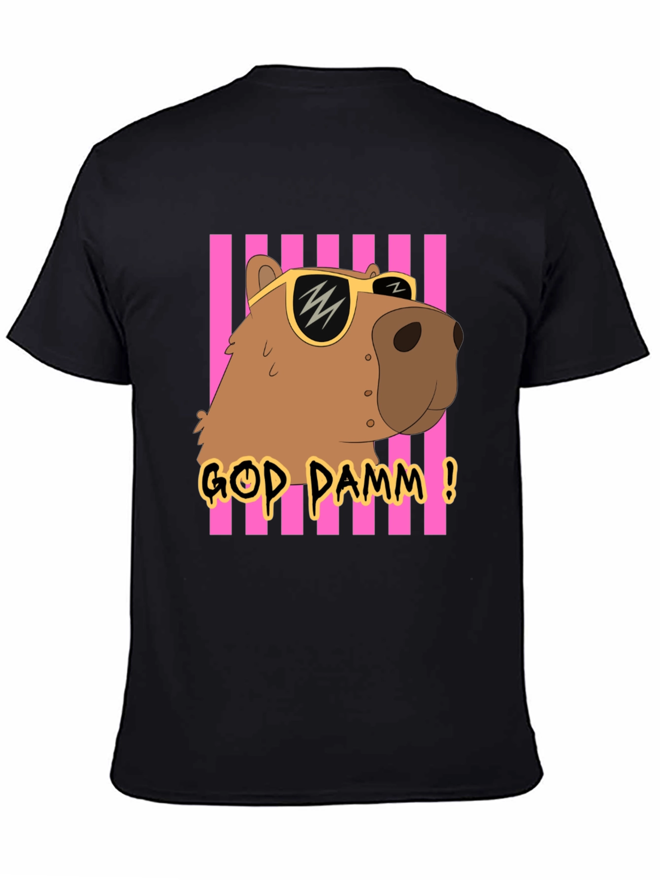 God Damm! Capybara T-Shirt - Cartoon Style