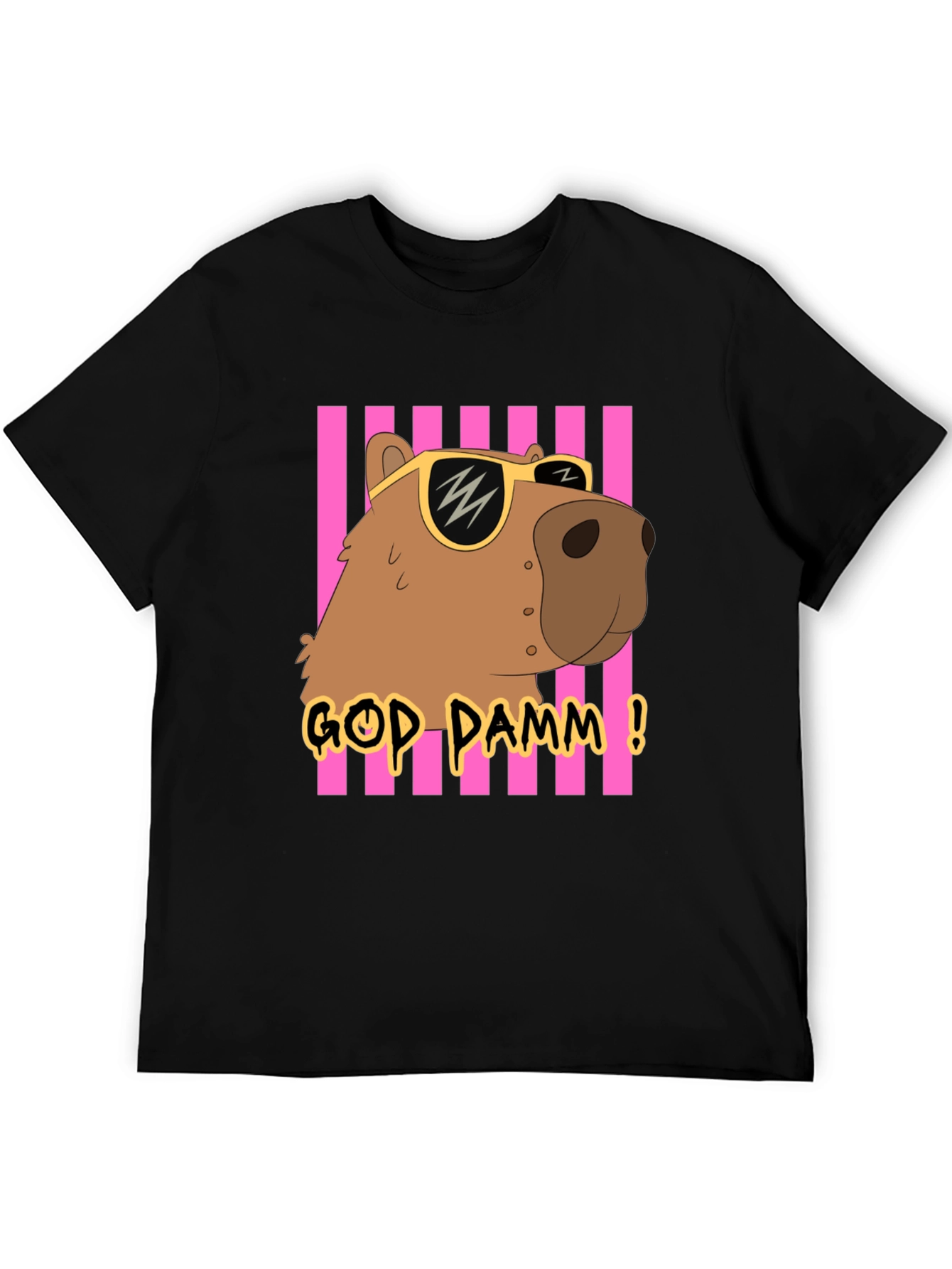 God Damm! Capybara T-Shirt - Cartoon Style