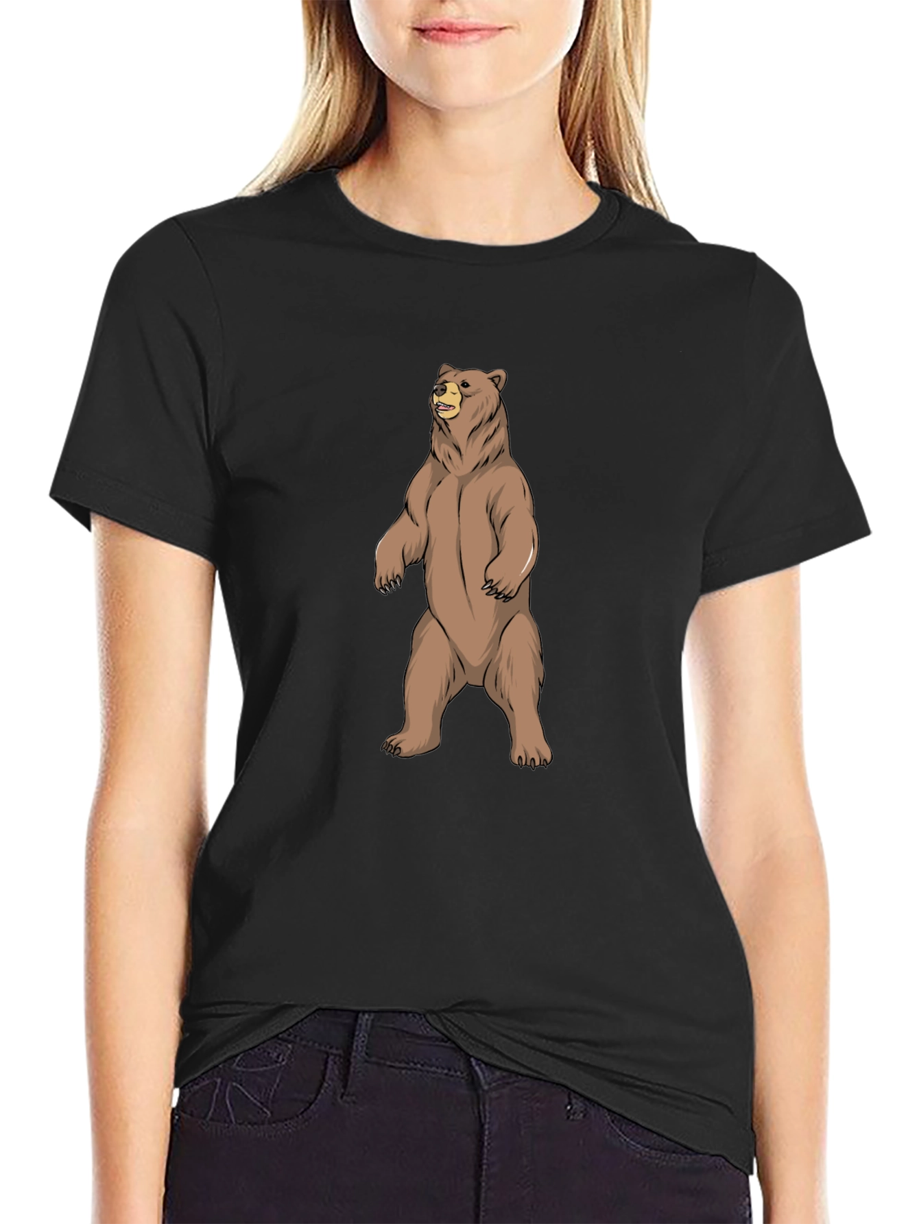 Mens Black Bear Graphic T-Shirt