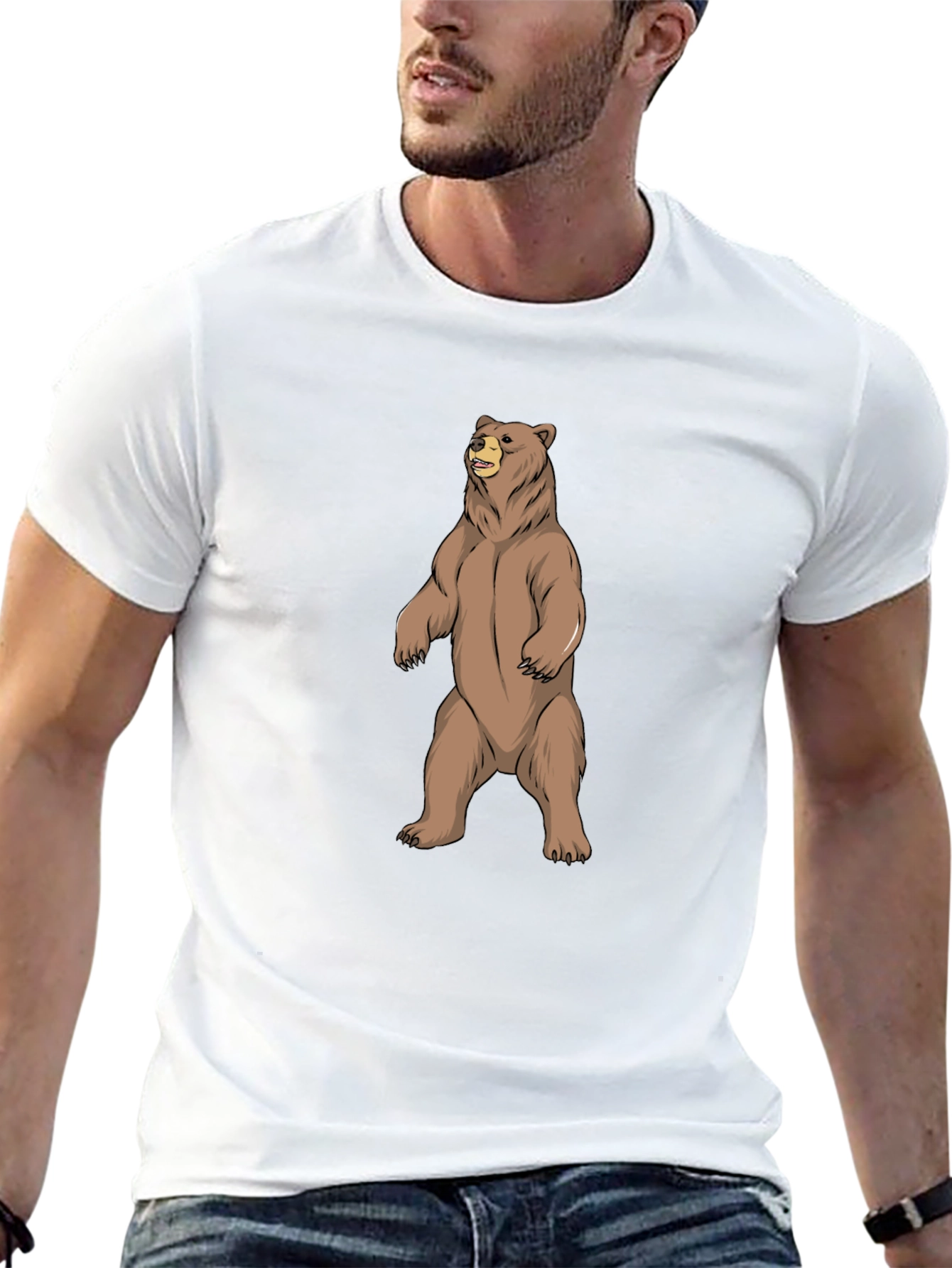 Mens Black Bear Graphic T-Shirt