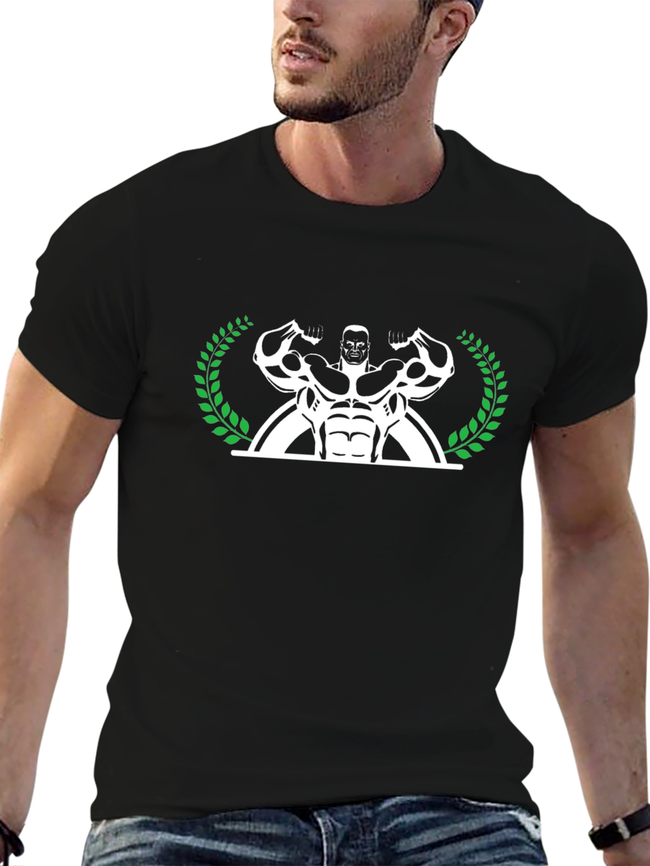 Muscle Man Laurel T-Shirt - Black