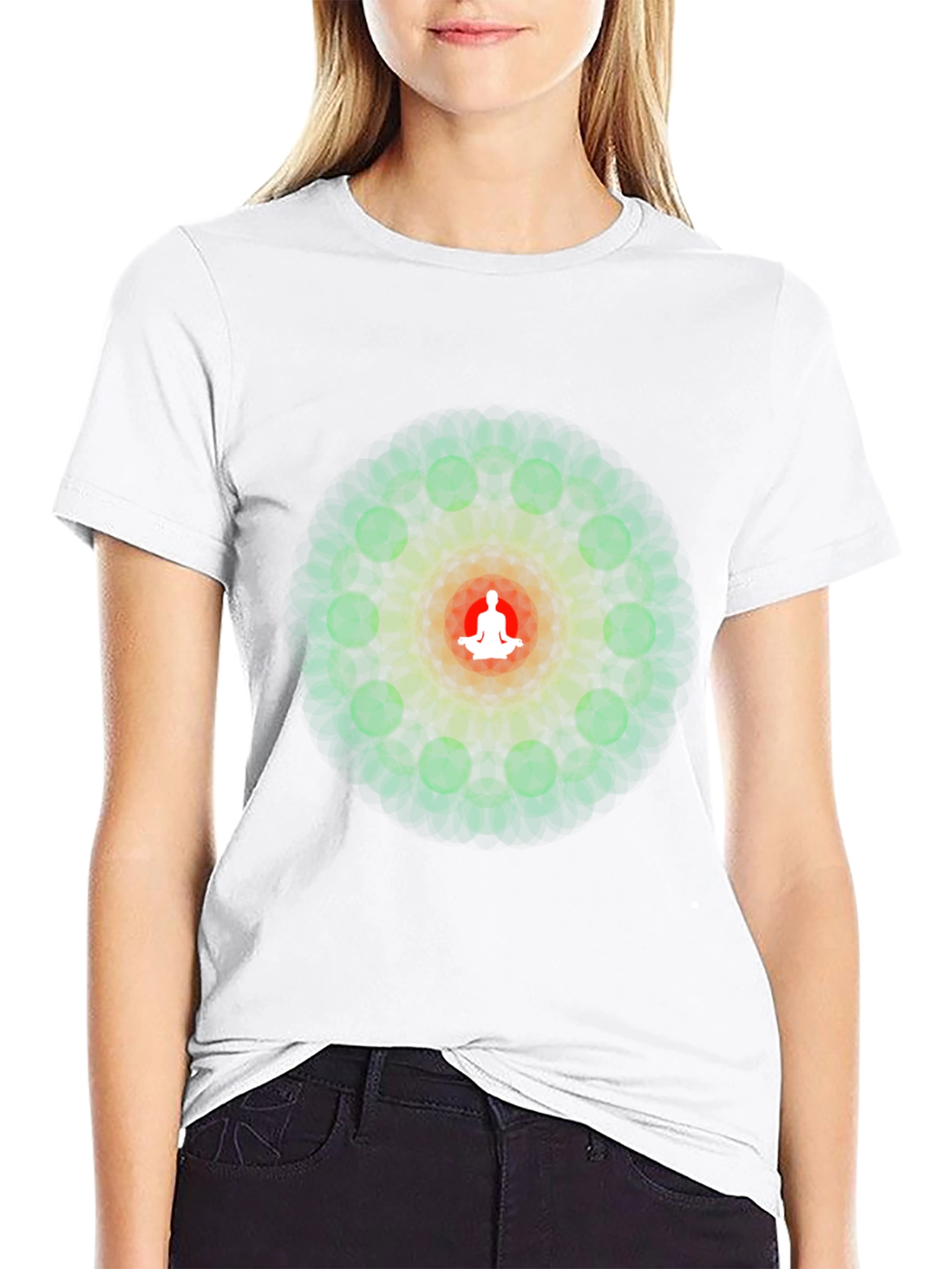 Zen Mandala Meditation T-Shirt - Black