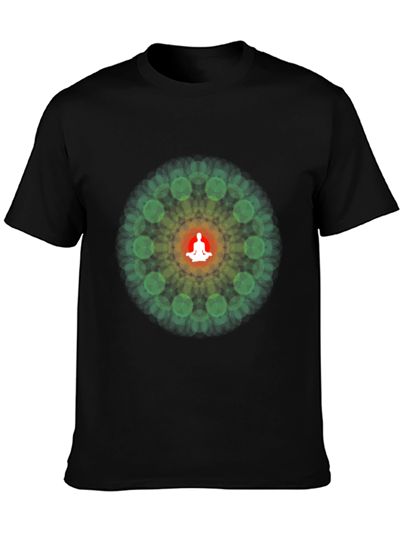 Zen Mandala Meditation T-Shirt - Black