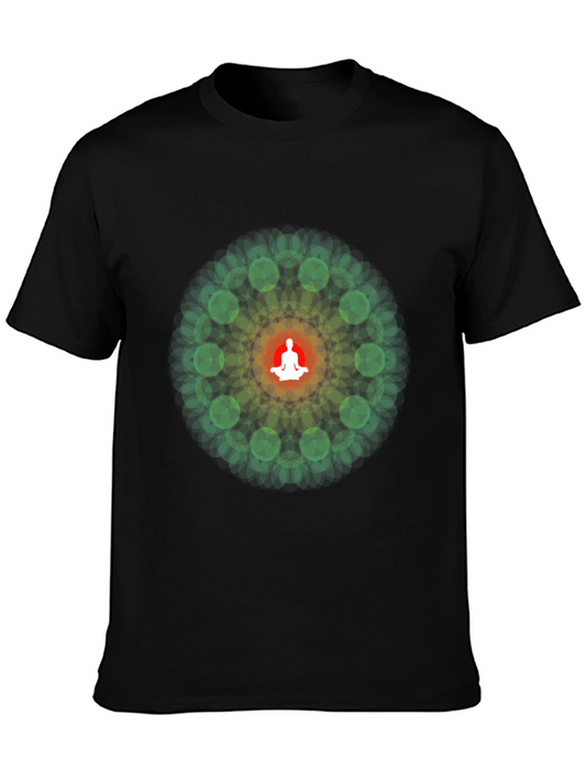Zen Mandala Meditation T-Shirt - Black