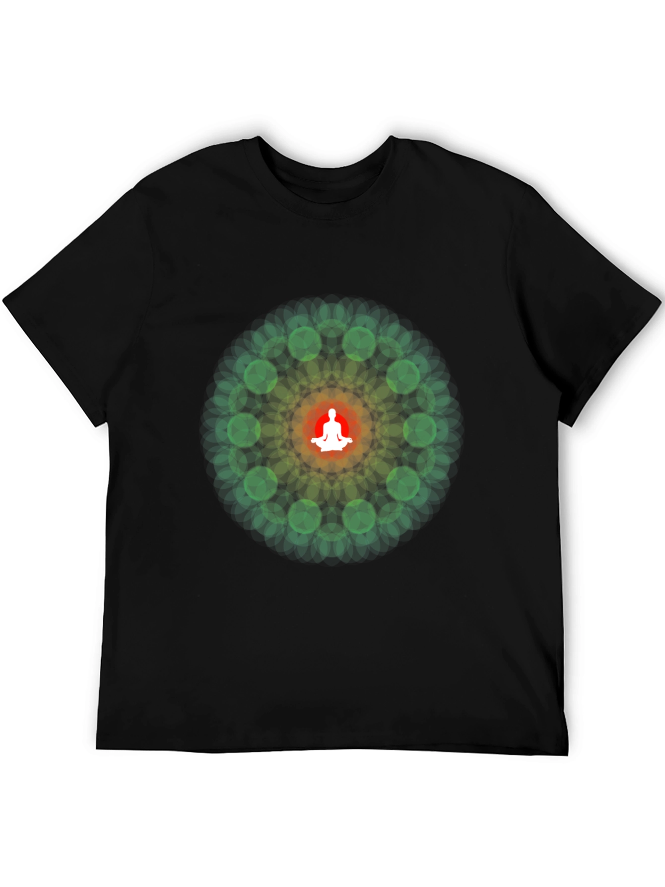 Zen Mandala Meditation T-Shirt - Black