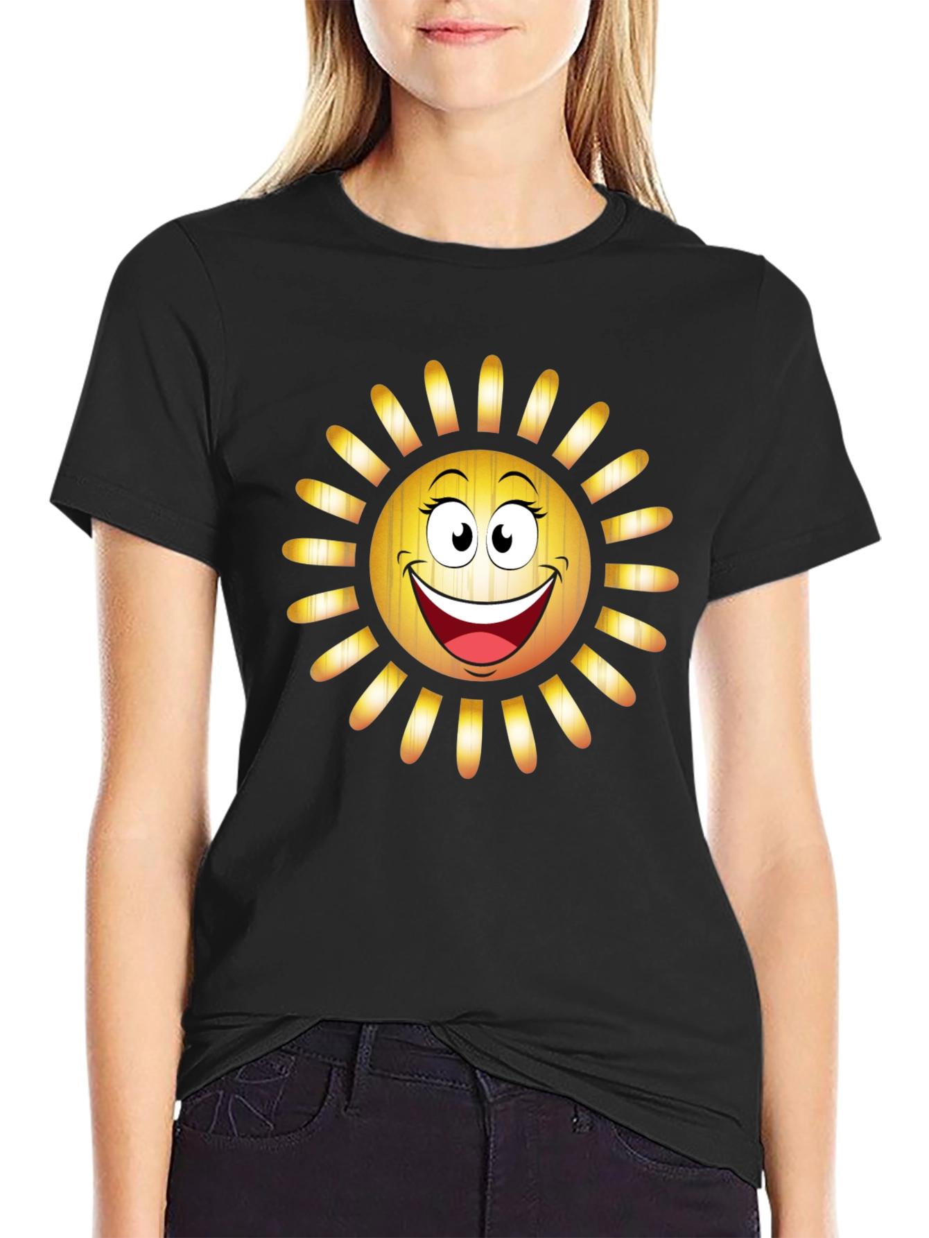 Smiley Sun Graphic Tee - Cheerful Summer T-Shirt