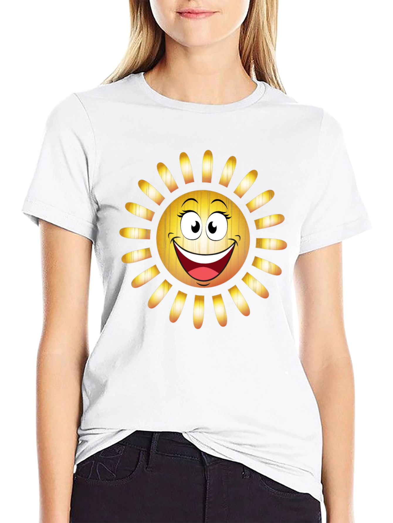 Smiley Sun Graphic Tee - Cheerful Summer T-Shirt
