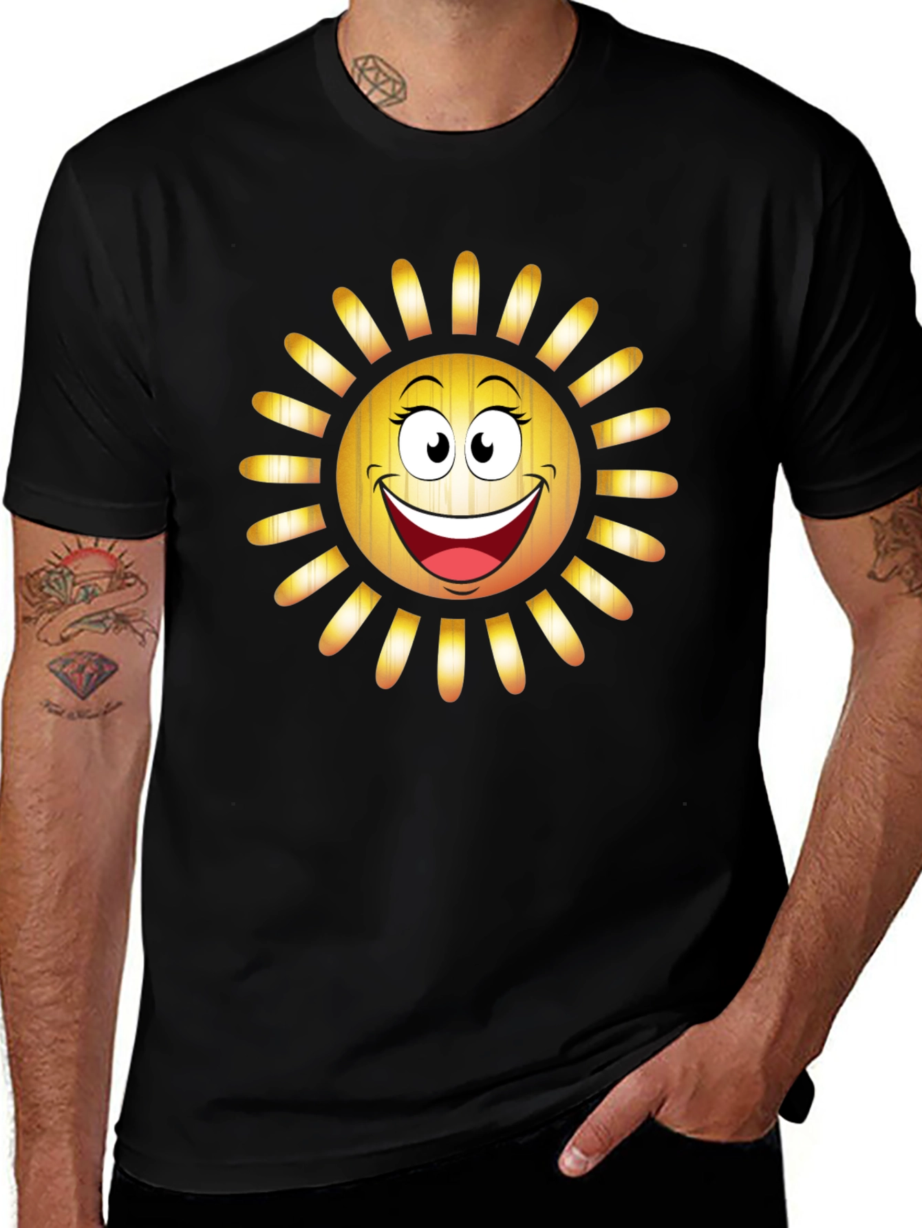 Smiley Sun Graphic Tee - Cheerful Summer T-Shirt
