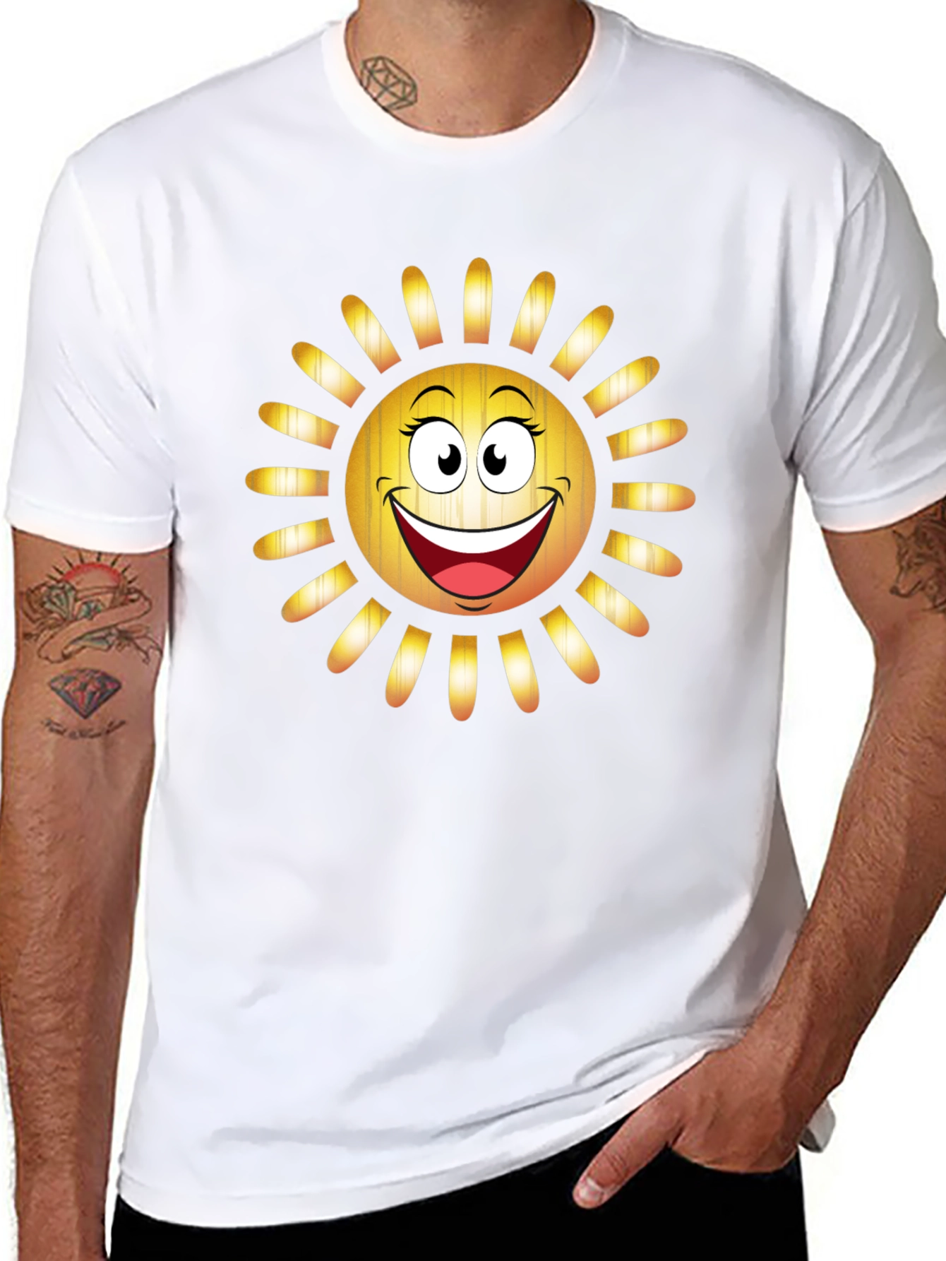 Smiley Sun Graphic Tee - Cheerful Summer T-Shirt