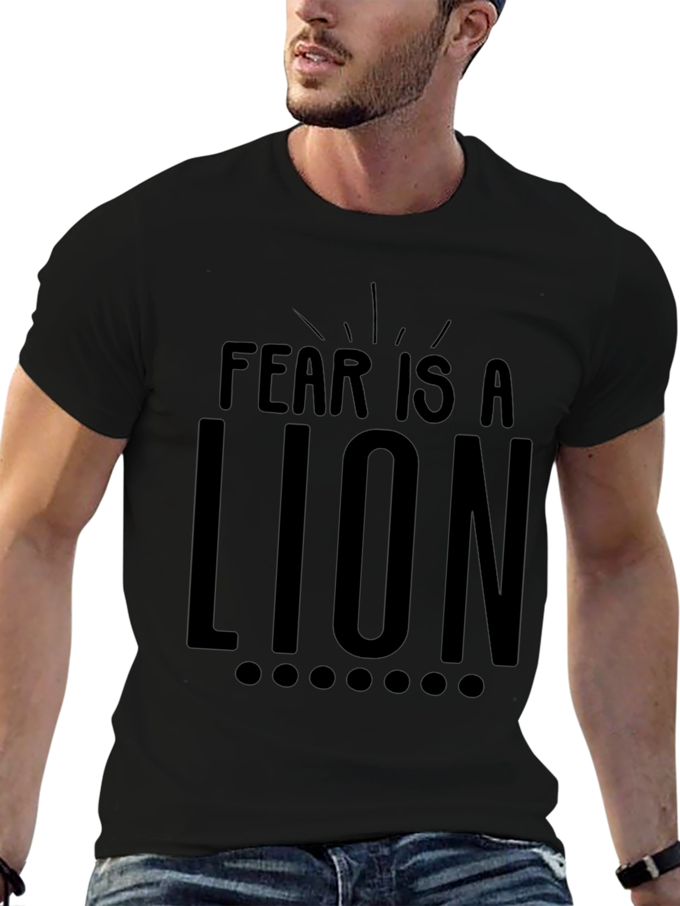 Fear Is A Lion Graphic Tee - Motivational T-Shirt