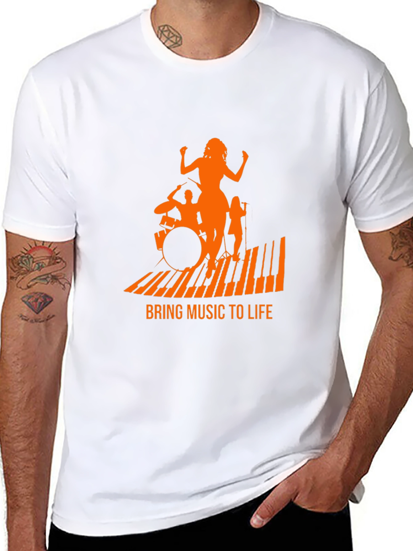 Music Band Graphic T-Shirt - Black