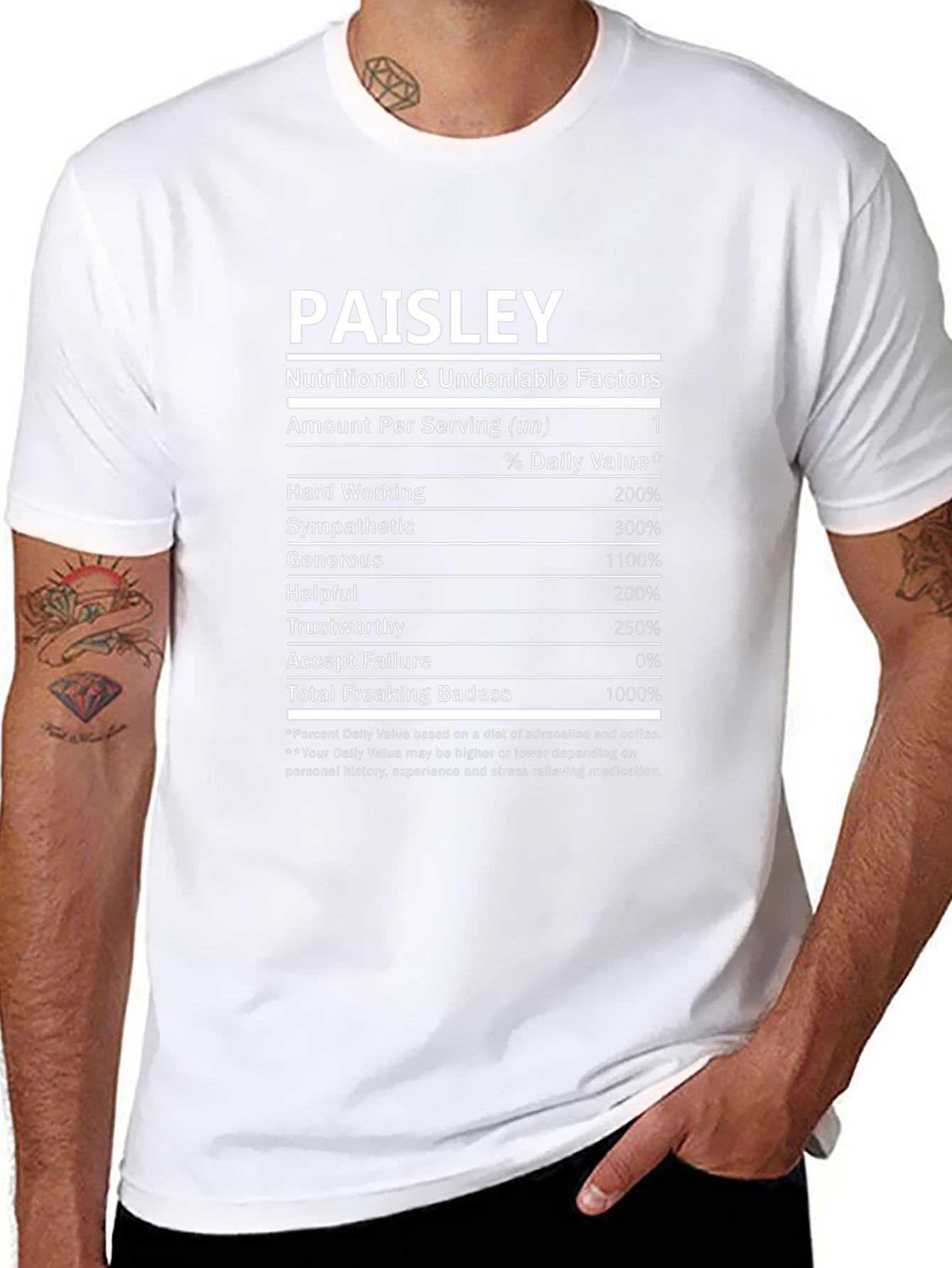 Paisley Nutritional Facts Novelty T-Shirt