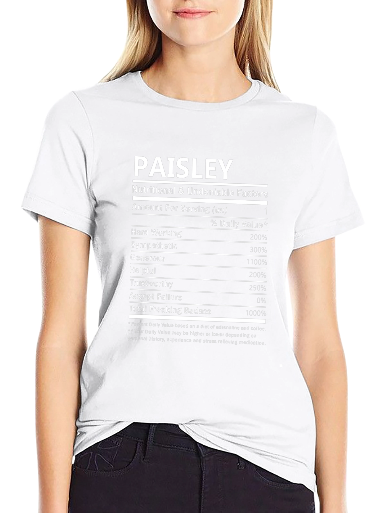 Paisley Nutritional Facts Novelty T-Shirt
