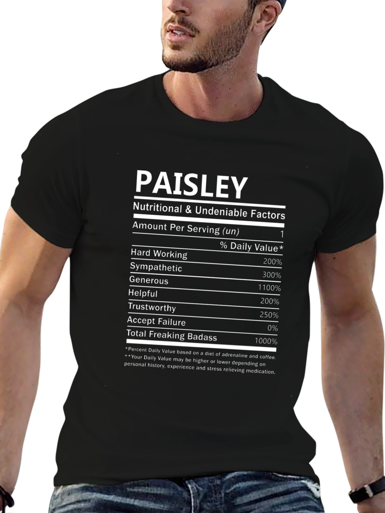 Paisley Nutritional Facts Novelty T-Shirt