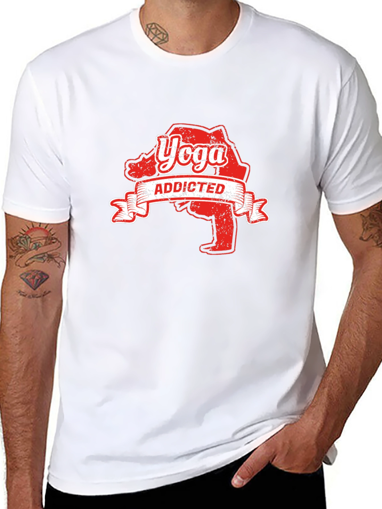 Yoga Addicted Black Graphic Tee