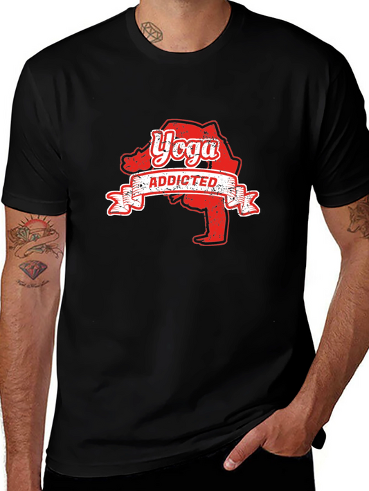 Yoga Addicted Black Graphic Tee