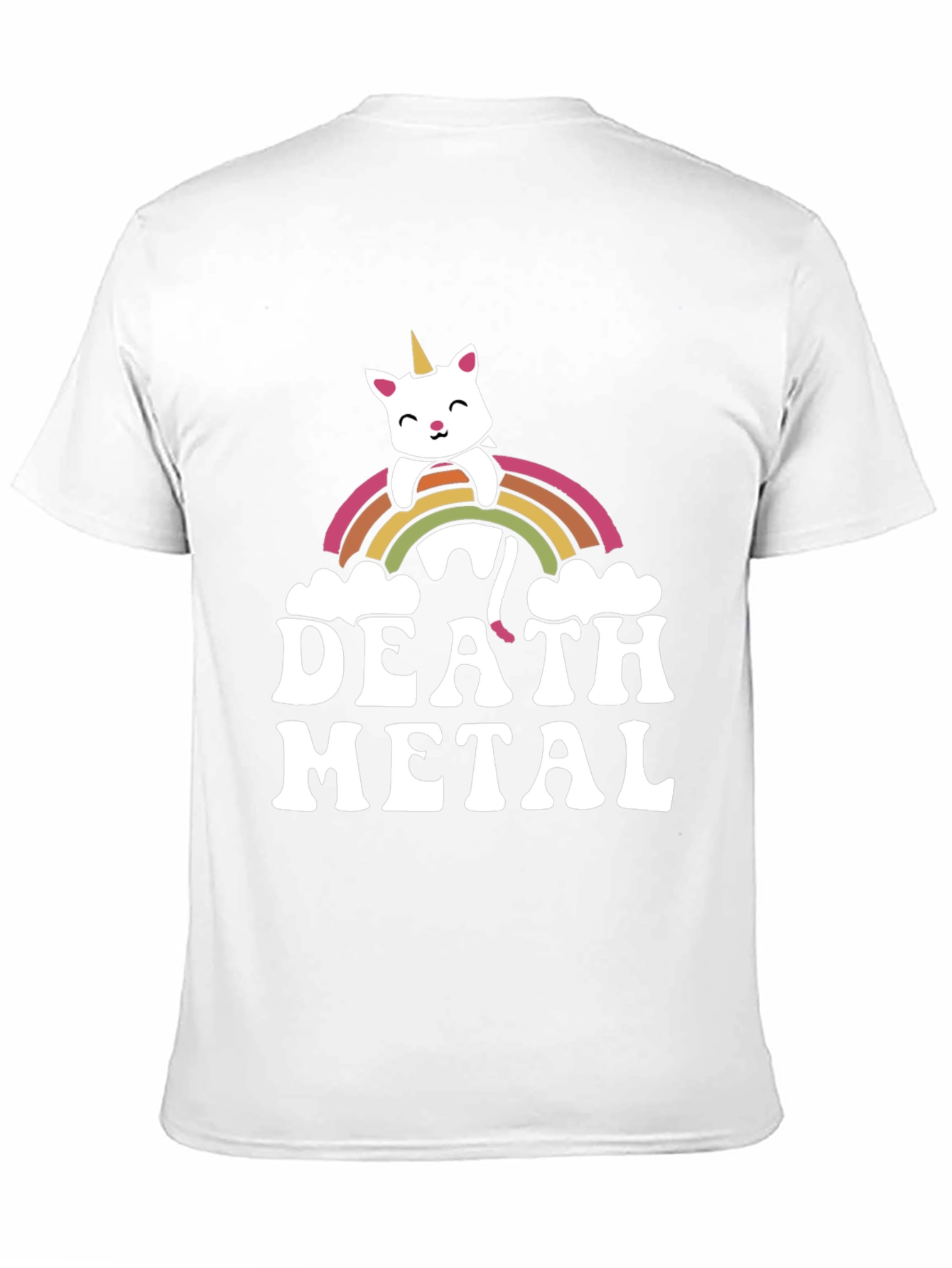 Death Metal Rainbow Unicorn Cat T-Shirt