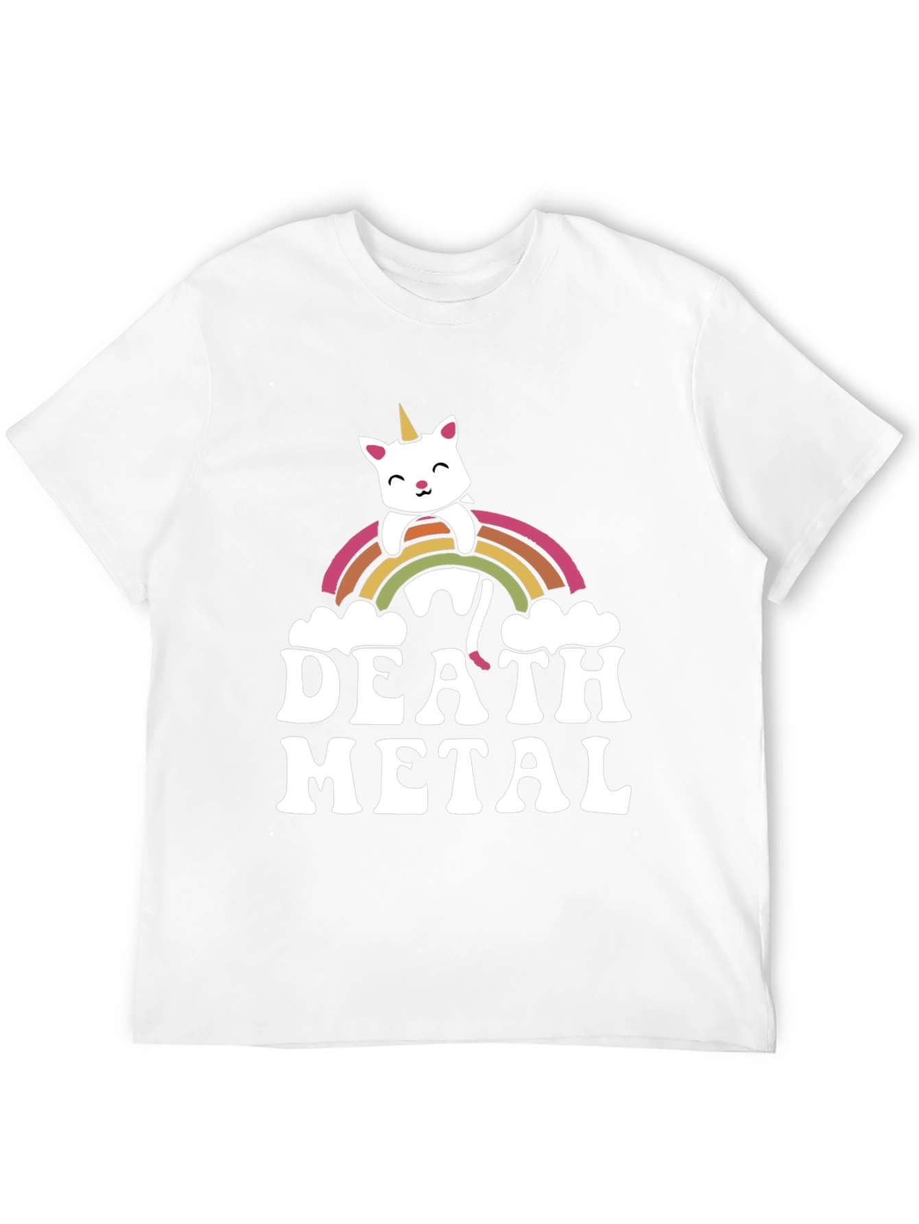 Death Metal Rainbow Unicorn Cat T-Shirt