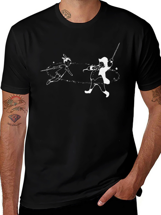 Peter Pan vs Captain Hook Black T-Shirt