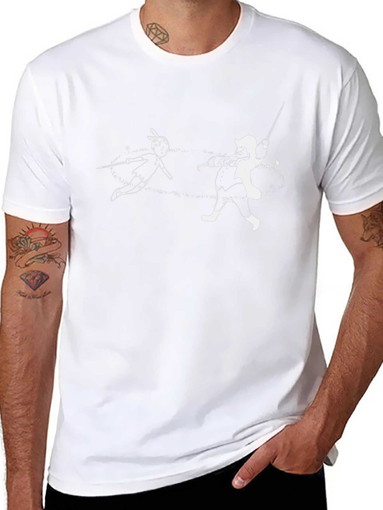 Peter Pan vs Captain Hook Black T-Shirt