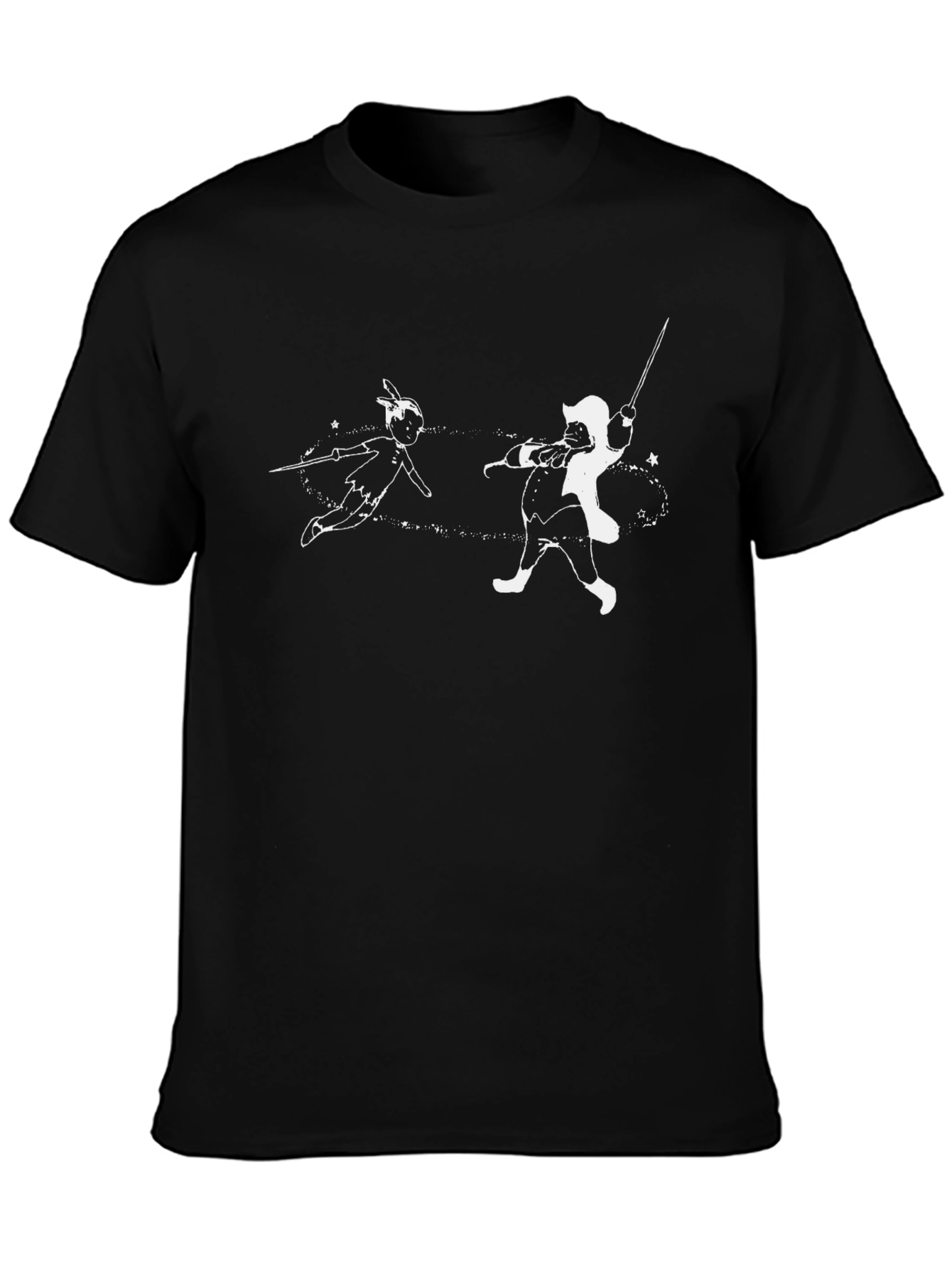 Peter Pan vs Captain Hook Black T-Shirt