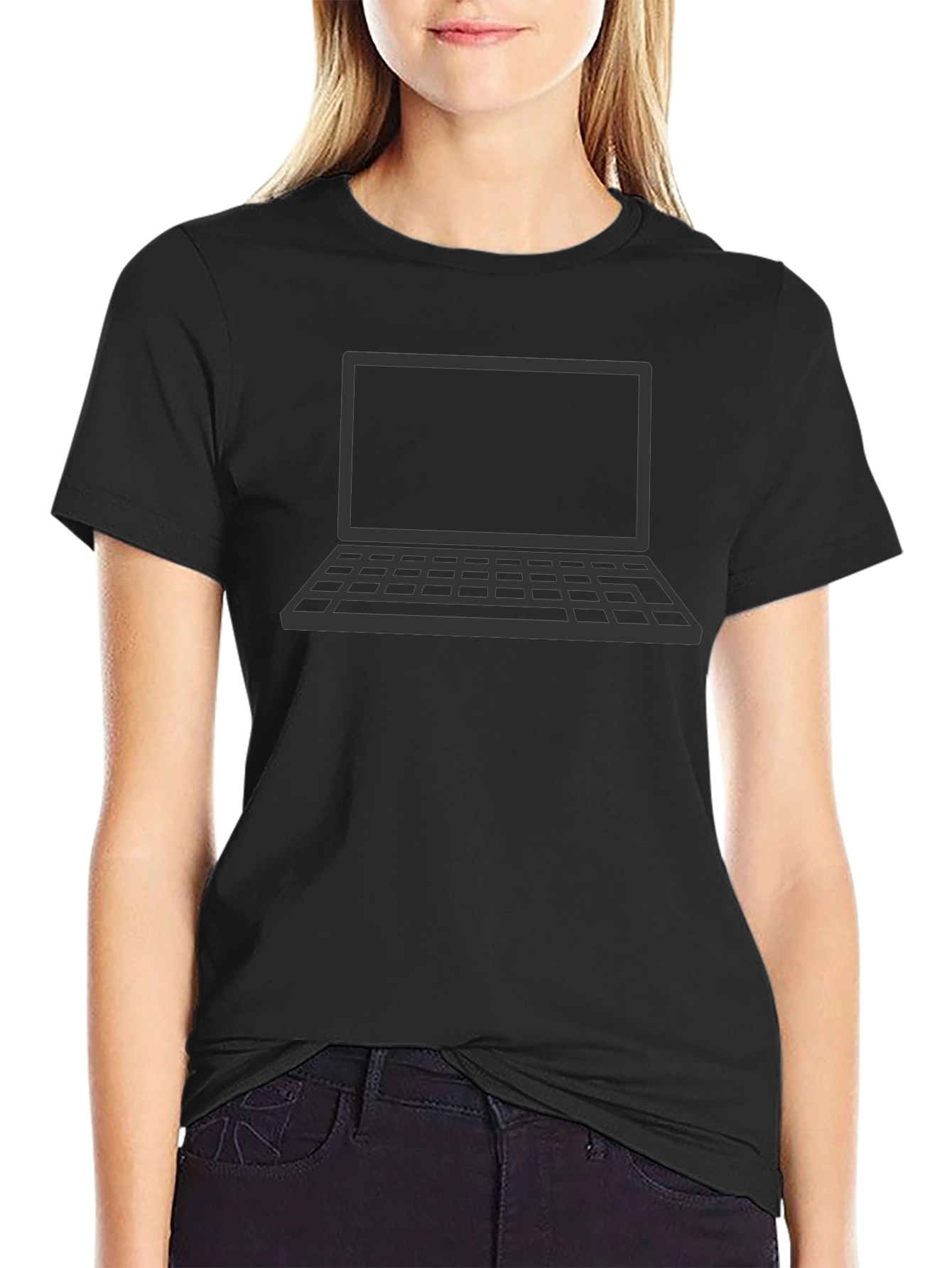 Tech Geek Laptop Graphic T-Shirt - Black