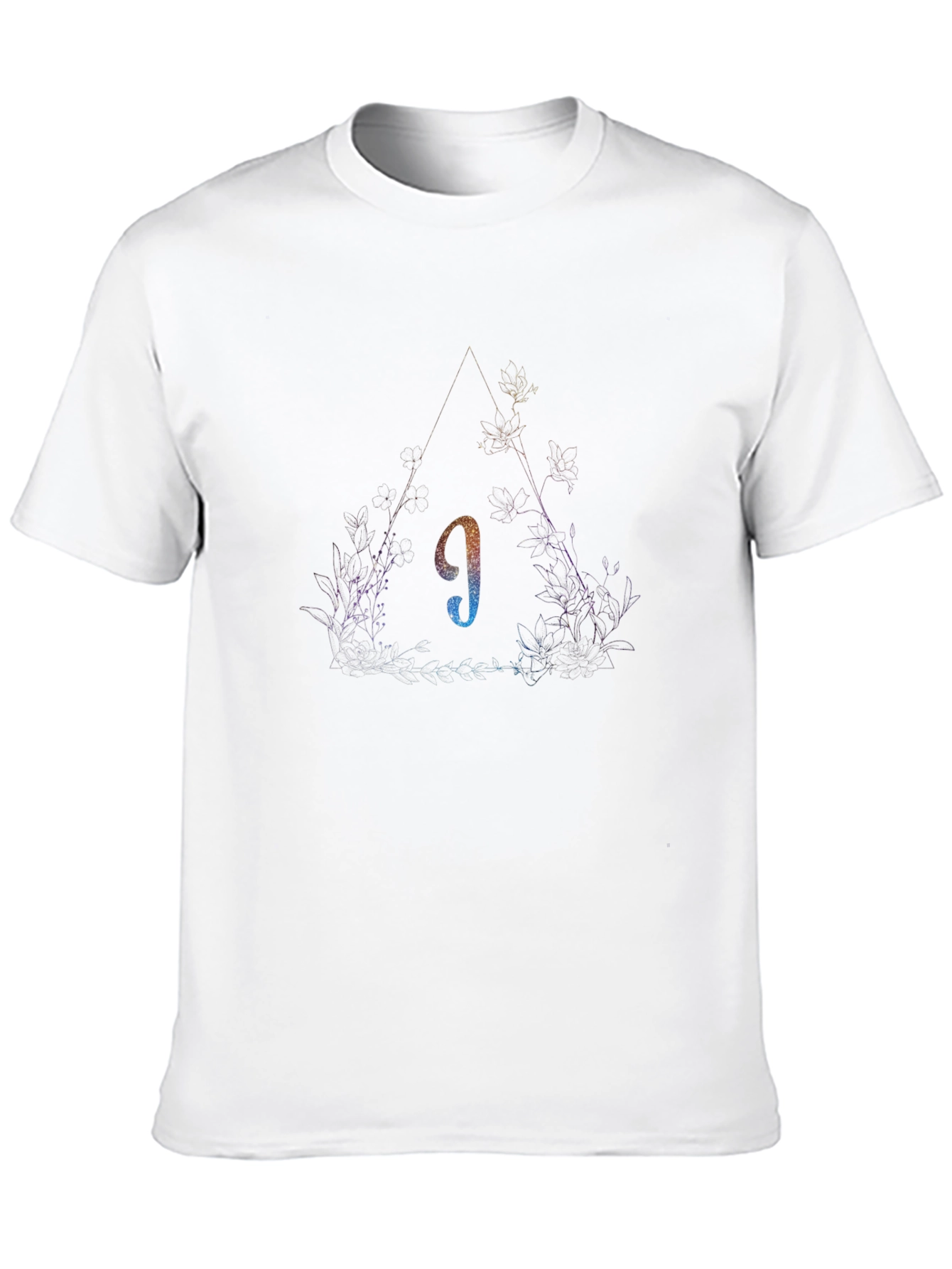 Mens Black Graphic Tee - Mystical Triangle Design