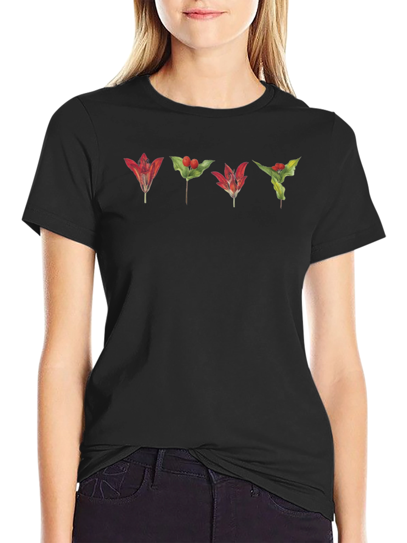 Botanical Red Floral T-Shirt