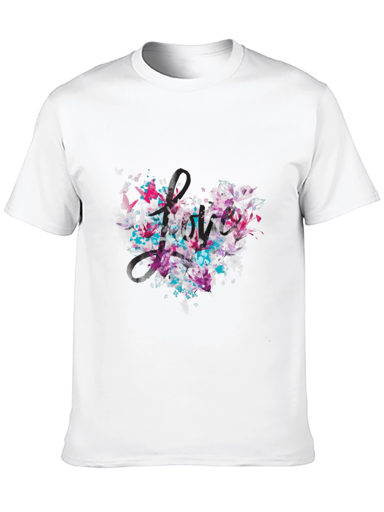 Abstract Heart Graphic Tee - Black Casual T-Shirt
