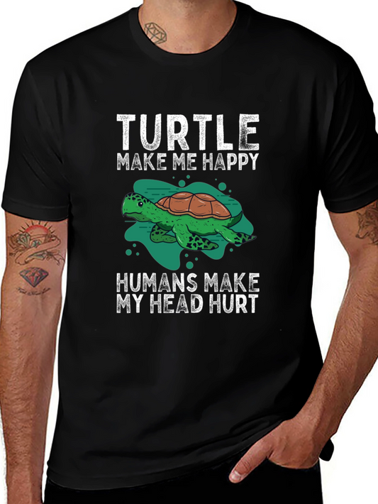 Turtle Make Me Happy Graphic T-Shirt
