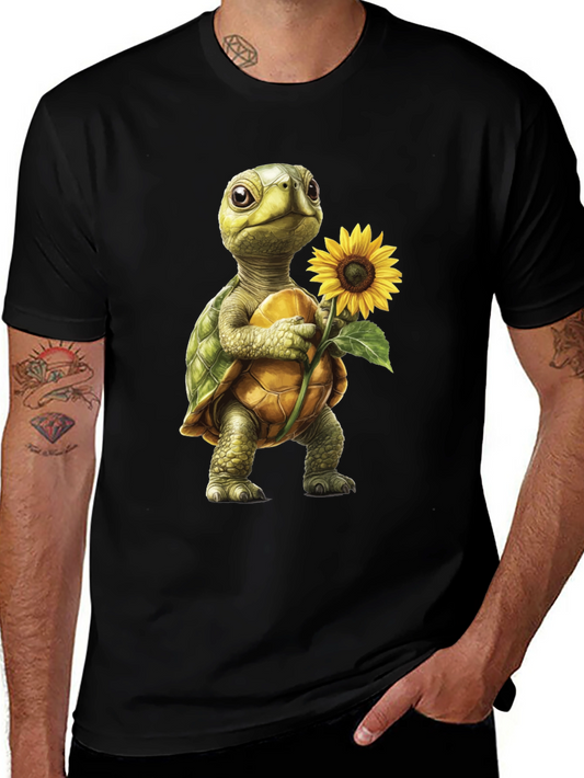Turtle with Sunflower Graphic Tee