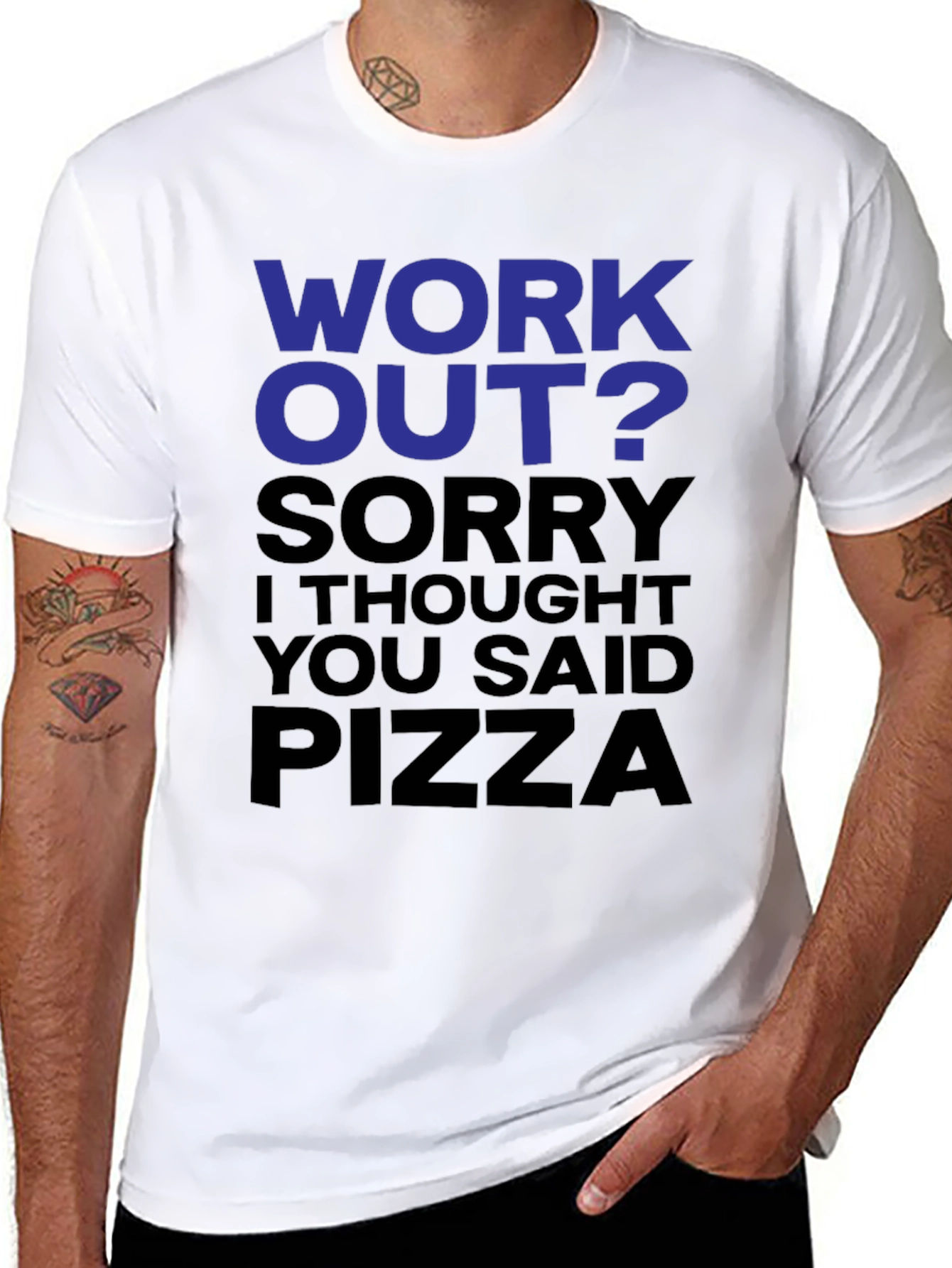 Workout? Pizza! Funny Graphic T-Shirt