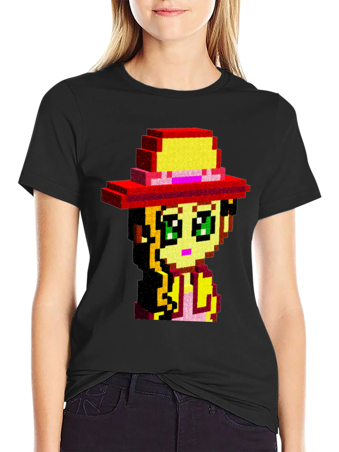 Pixel Art Girl T-Shirt - Retro Gaming Style