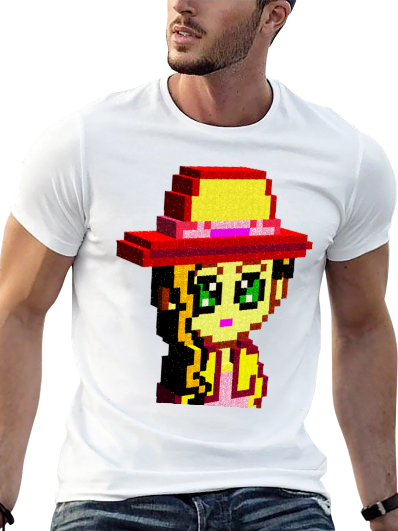 Pixel Art Girl T-Shirt - Retro Gaming Style