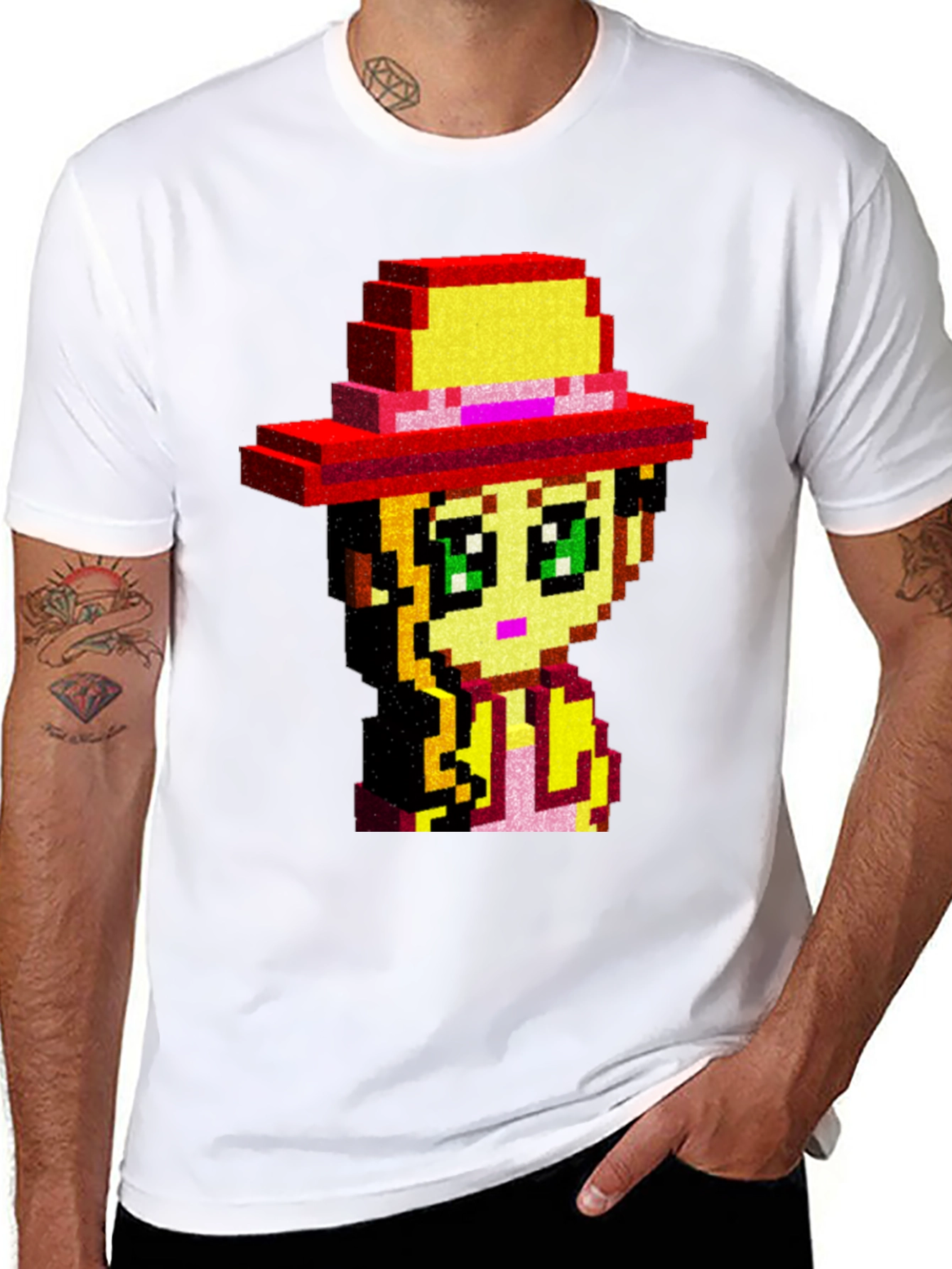 Pixel Art Girl T-Shirt - Retro Gaming Style