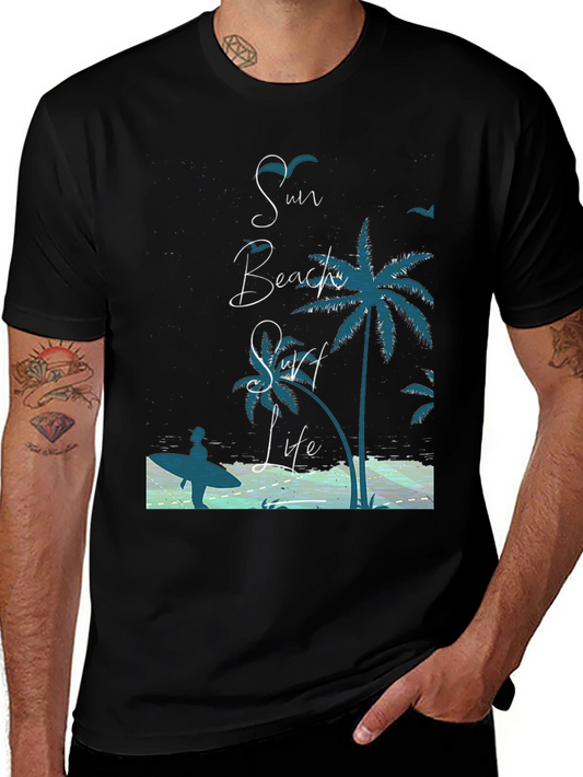 Sun Beach Surf Life Graphic Tee - Stylish Summer Vibes