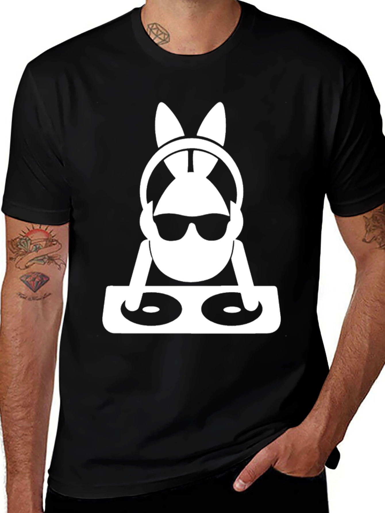 DJ Bunny Graphic Tee - Black