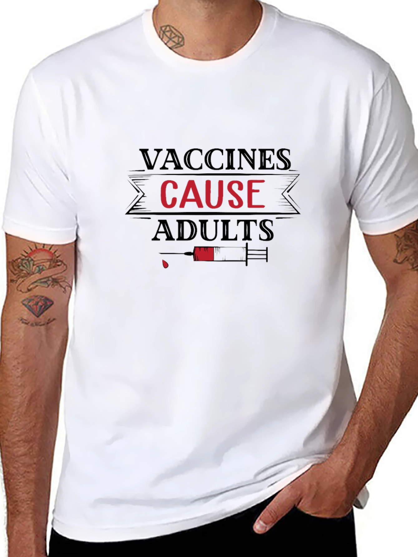 Vaccines Cause Adults T-Shirt Funny Vaccine Humor Tee