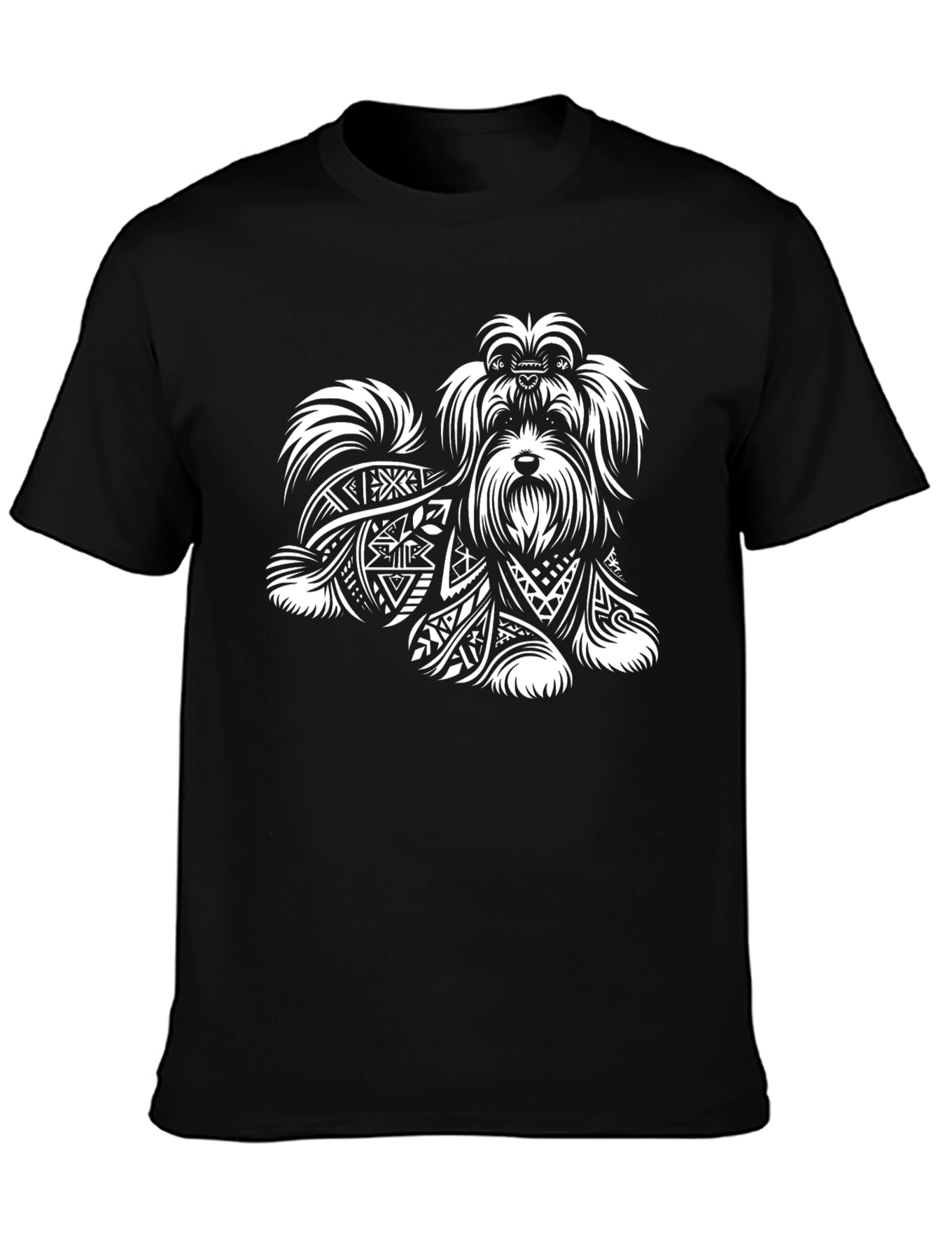 Dog Lover T-Shirt: Stylish Canine Tribal Art Tee