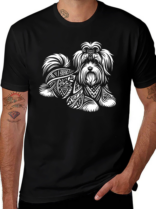 Dog Lover T-Shirt: Stylish Canine Tribal Art Tee