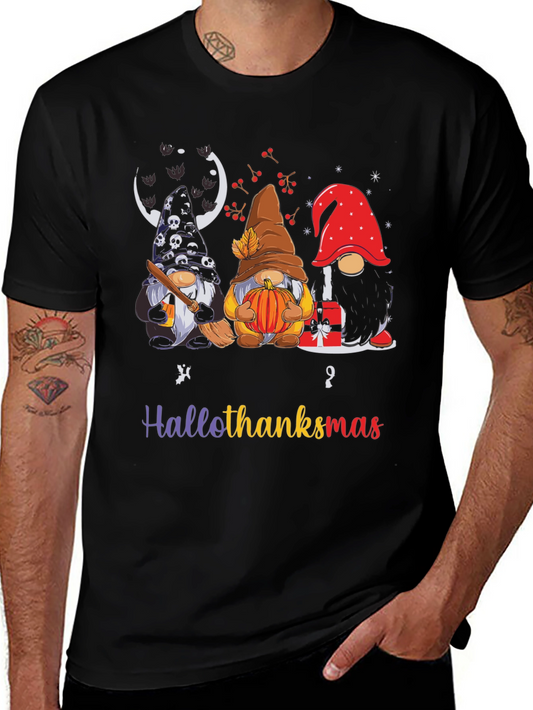HalloThanksmas Gnomes Holiday T-Shirt